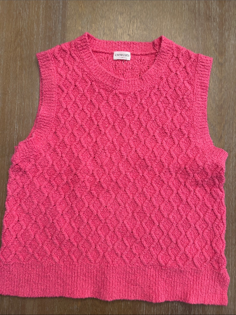 Crewcuts Pink Cable Knit Sleeveless Sweater Vest